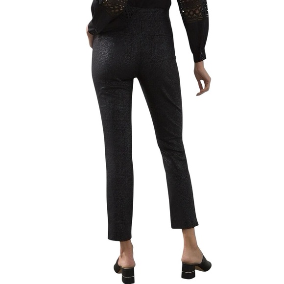 Chico’s Brigitte Sliming Pull On Pants Women’s Size 1.5 US 10 Black Ankle Shiny - Picture 3 of 12